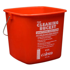 Cleaning Bucket Red Sanitizing 6Qt