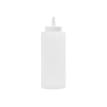 12oz Squeeze Bottle Wide Mouth, White