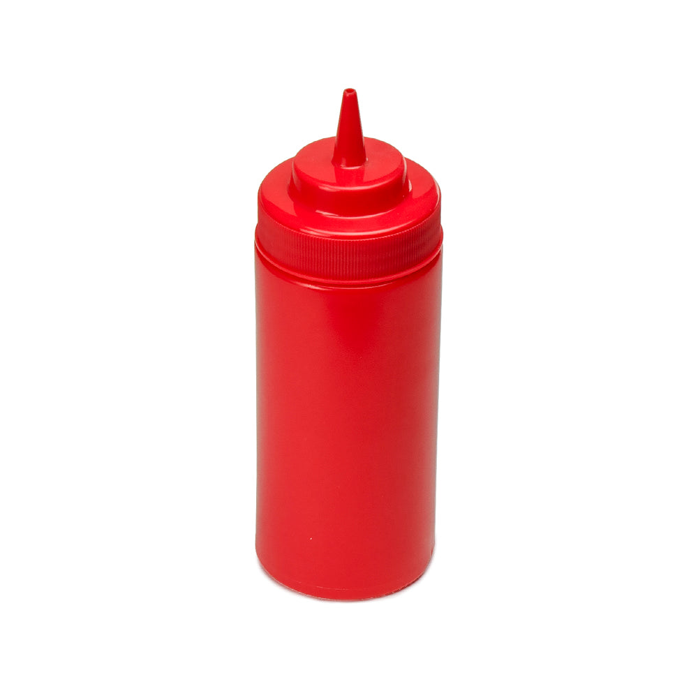 16oz Squeeze Bottle Wide Mouth, Red