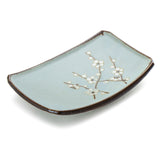 Rectangular Plate 7-1/4"x4-3/4", Blue Sakura