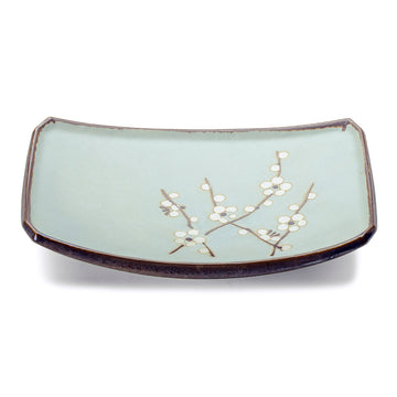 Rectangular Plate 7-1/4"x4-3/4", Blue Sakura