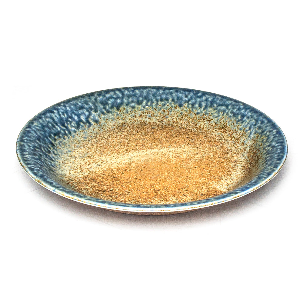 Stony Round Plate 10-1/2"D, Blue/Brown