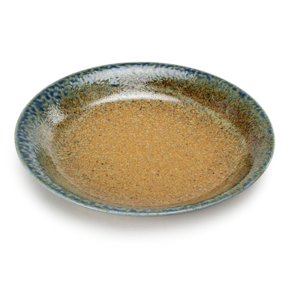 Stony Round Plate 9-1/2", Blue/Brown