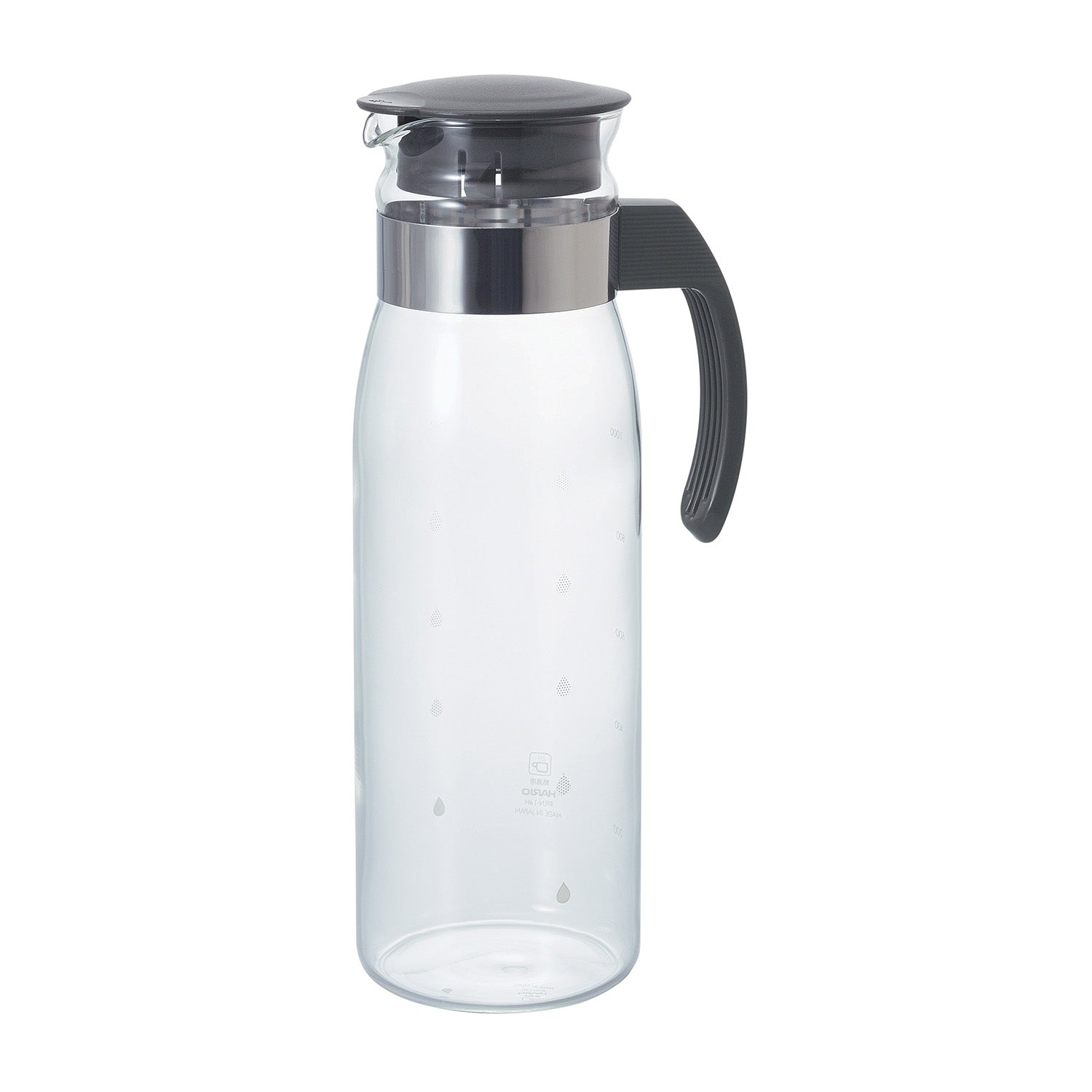 HARIO Pot Slim N Glass Pitcher 1400ml, Charcoal Gray