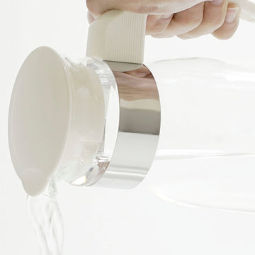 HARIO Pot Slim N Glass Pitcher 1400ml, Off White