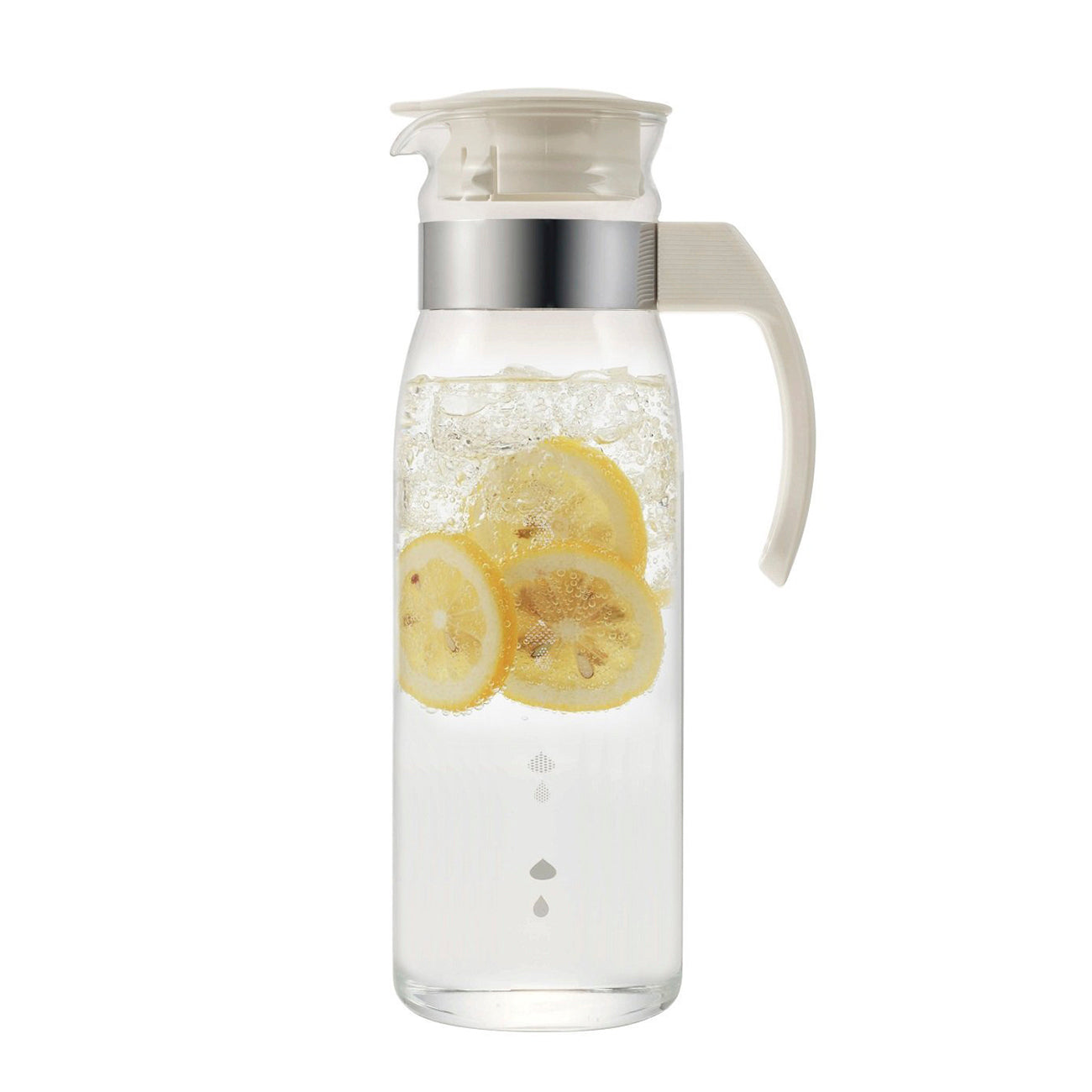 HARIO Pot Slim N Glass Pitcher 1400ml, Off White