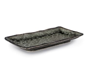11.25" Rectangle Porcelain Platter, Green