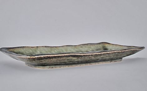RT2112-GI green porcelain rectangular platter, authentic low side profile