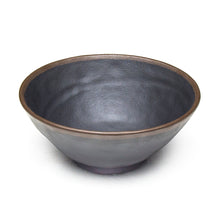 8¼″ Black & Brown Tenmoku Melamine Noodle Bowl — 3¾″ High