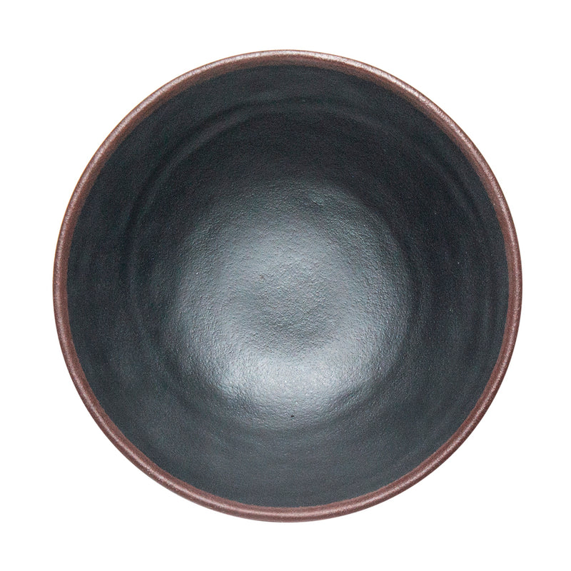 8¼″ Black & Brown Tenmoku Melamine Noodle Bowl — 3¾″ High