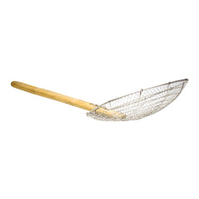 12" Round Stainless Steel Wire Skimmer with Bamboo Handle, 26" Long