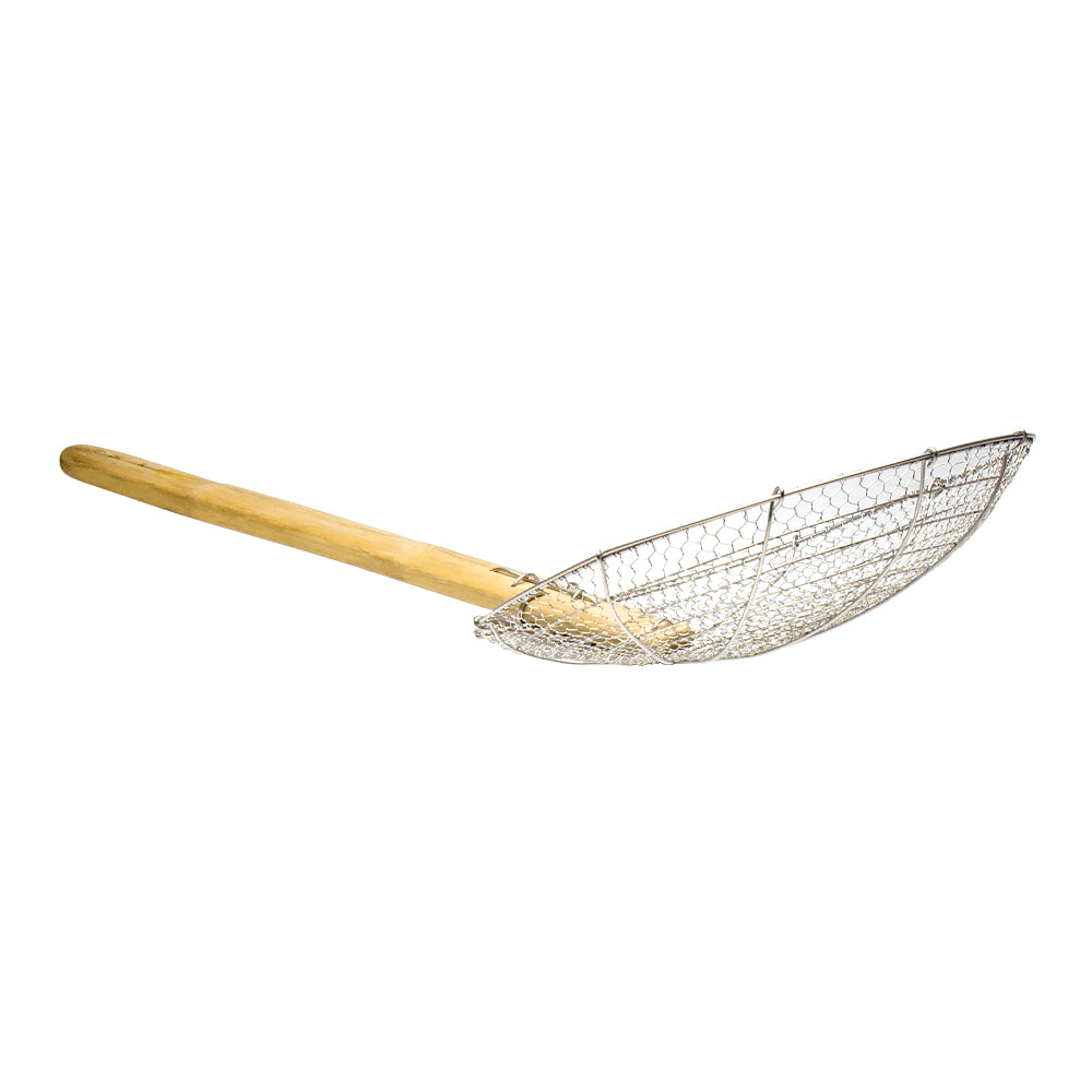 12" Round SS Skimmer w/ Bamboo Handle