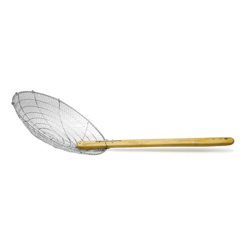 12" Round SS Skimmer w/ Bamboo Handle