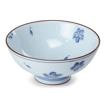 Porcelain Rice Bowl 4.5", Blue Flower