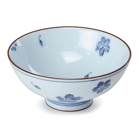 Porcelain Rice Bowl 4.5", Blue Flower