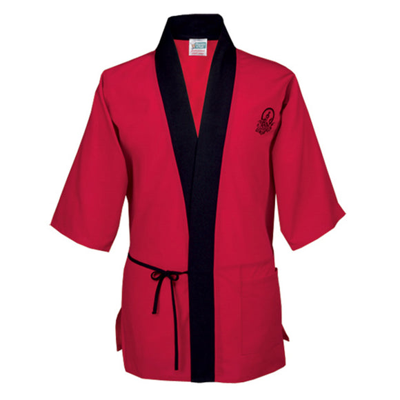 Sushi Coat, Red/Bk Trim Poly Cotton -(L)