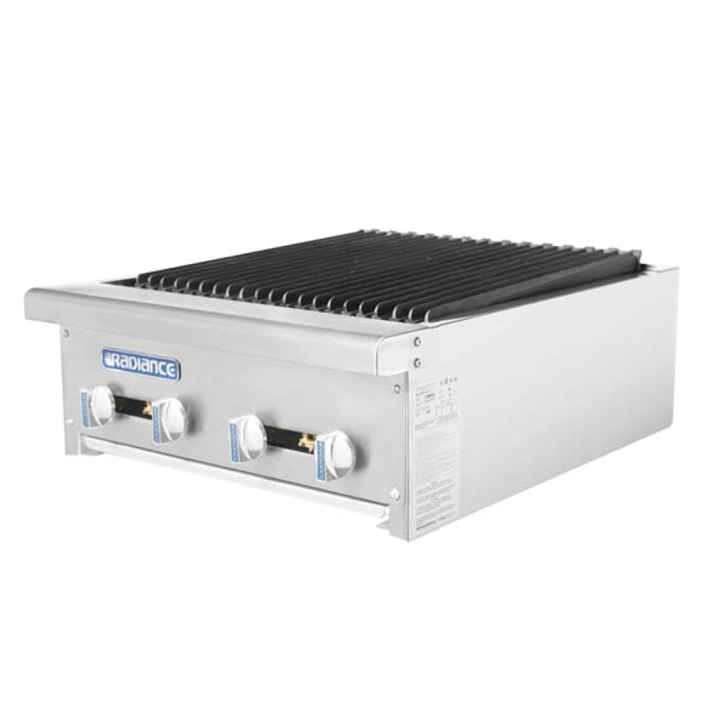 Turbo Air Radiance Charbroiler, 4 Burners, Countertop, 24"Wx29-1/2"D