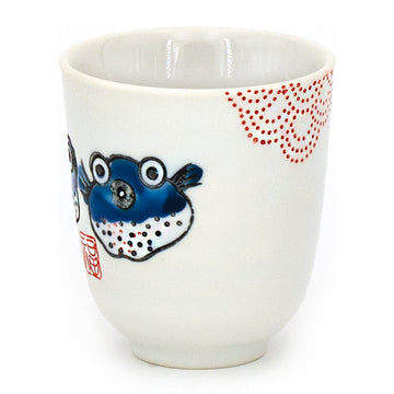 PUFFER FISH TEA CUP  3"D x 3.25"H