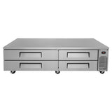 Turbo Air Super Deluxe Chef Base, Extended Top, 2 section, 4 Drawers, 89"W