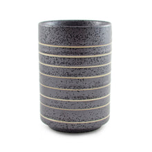 10 oz Black Striped Teacup — 2¾″ D × 4¼″ H