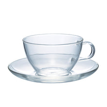 HARIO Glass Teacup & Saucer — 230 ml, Made in Japan