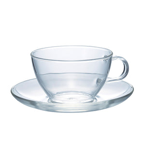 HARIO Glass Tea Cup & Saucer 230ml