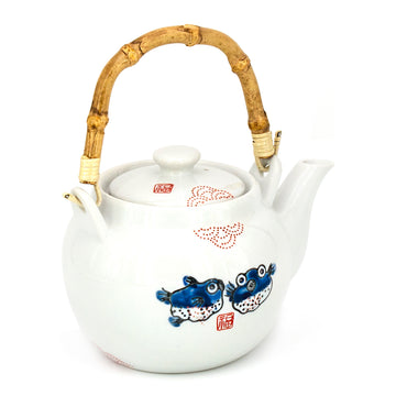 PUFFER FISH TEA POT  w/strainer 42 fl oz