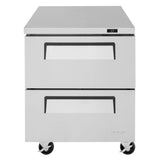Turbo Air Super Deluxe Undercounter Refrigerator, 1 Section, 2 Drawer, 27"W