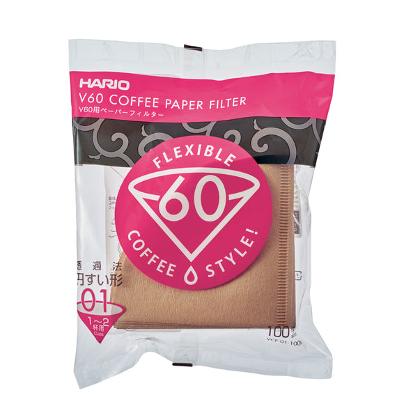 HARIO V60 Paper Coffee Filter 100 sheets 01, Natural