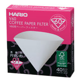 HARIO V60 Paper Coffee Filter 40 sheets 01, White