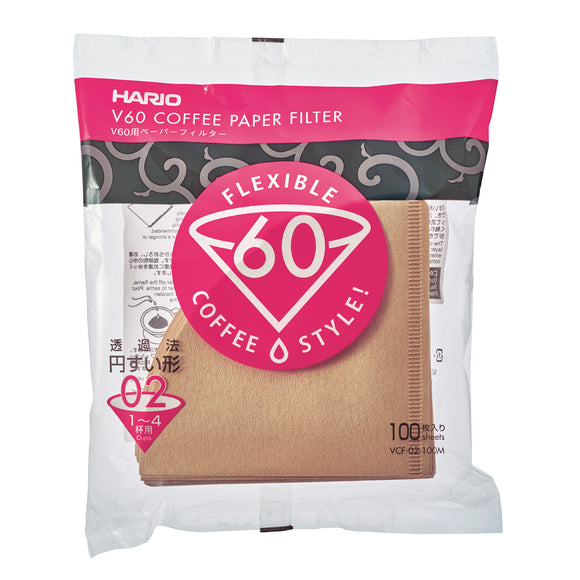 HARIO V60 Paper Coffee Filter 100 sheets 02, Natural