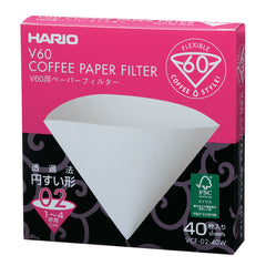 HARIO V60 Paper Coffee Filter 40 sheets 02, White