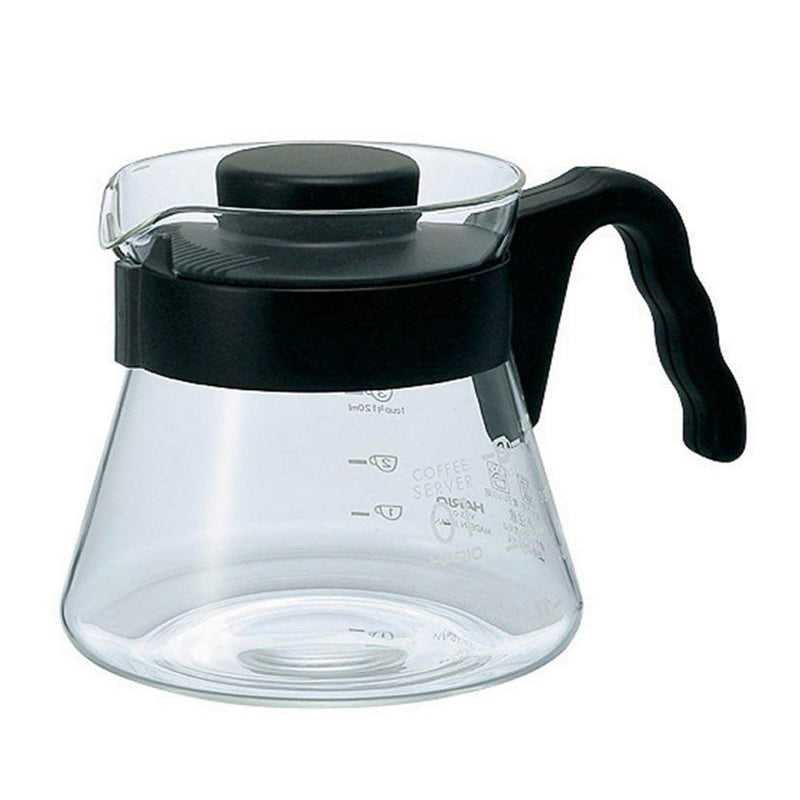 HARIO VCS-01B clear glass coffee server with black handle
