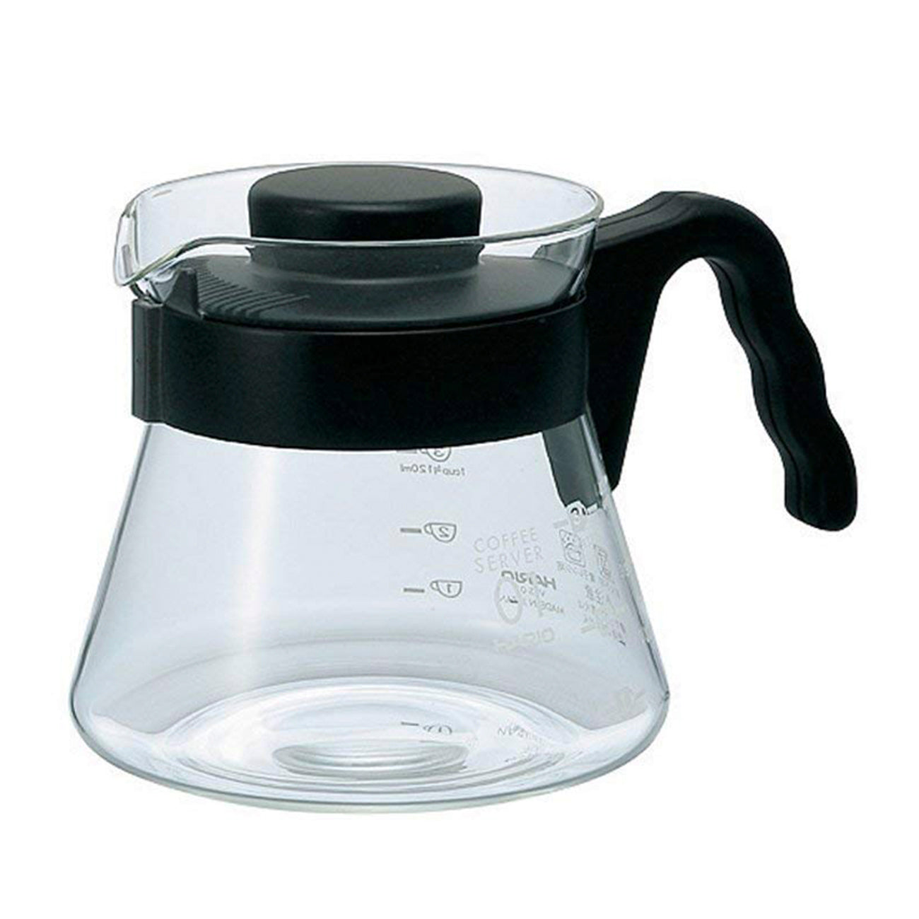 HARIO V60 Glass Coffee Server 450ml, Black
