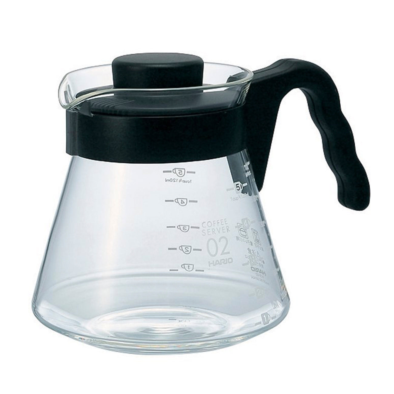 HARIO V60 Glass Coffee Server 700ml, Black