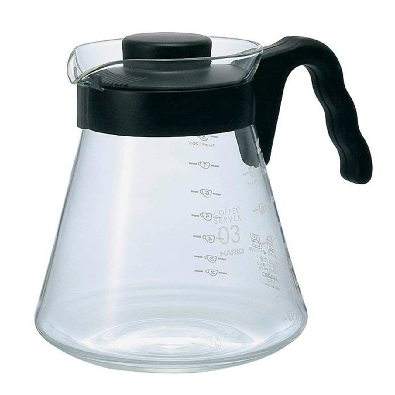 HARIO V60 Glass Coffee Server 1,000ml, Black