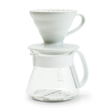 HARIO V60 Ceramic Color Dripper & Pot 01, White
