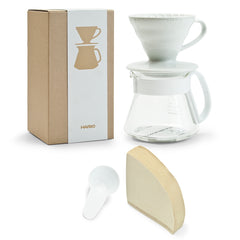 HARIO V60 Ceramic Color Dripper & Pot 01, White