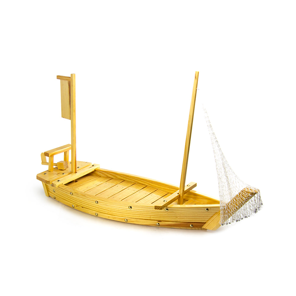 Wooden Sushi Boat w/Net 23-1/2"