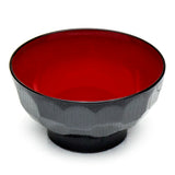 Lacquer Miso Soup Bowl 4.5", Black/Red - Kikko