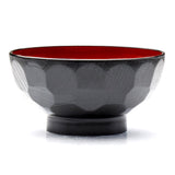 Lacquer Miso Soup Bowl 4.5", Black/Red - Kikko
