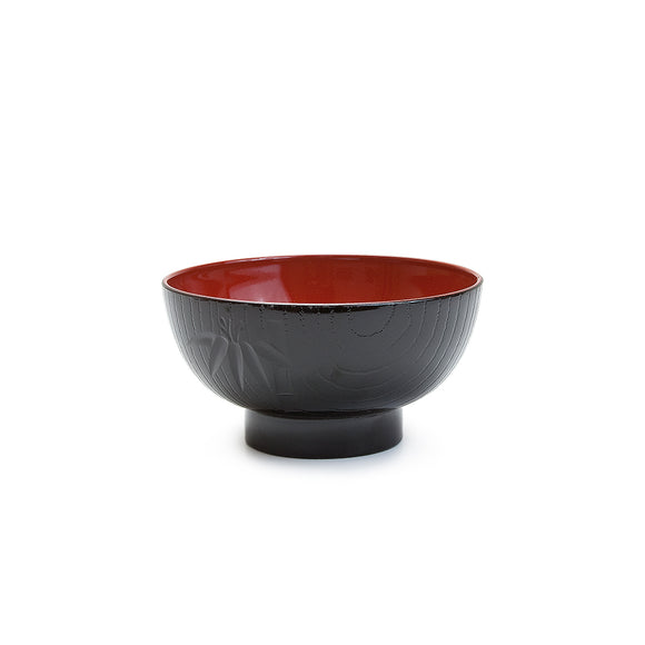 Lacquer Miso Soup Bowl, Black/Red