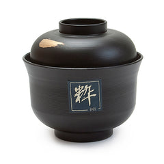 Lacquer Miso Soup Bowl with Lid 4", Black