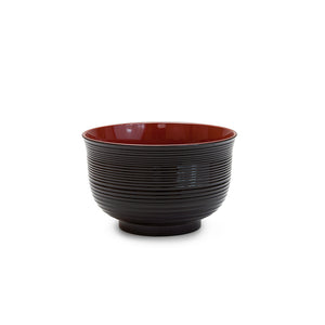 Lacquer Miso Soup Bowl , Black/Red