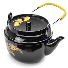 Black Melamine Teapot 54 Fl Oz, Black