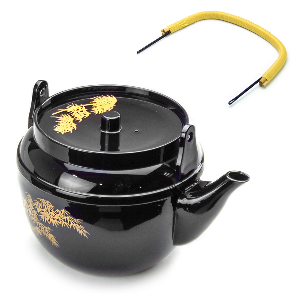 Black Melamine Teapot 38 Fl Oz, Black