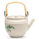 Melamine Teapot 54 Fl Oz, Beige/Green