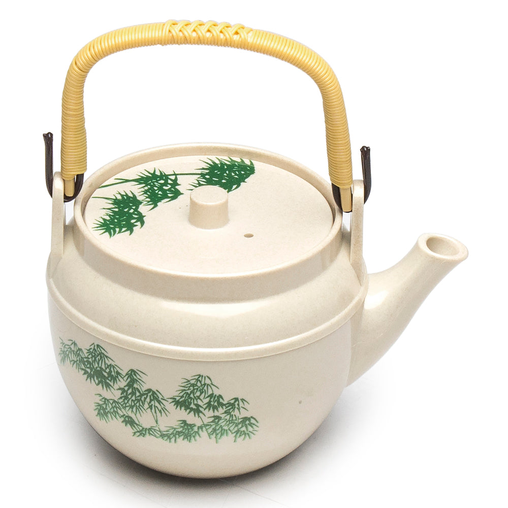 Melamine Teapot 54 Fl Oz, Beige/Green