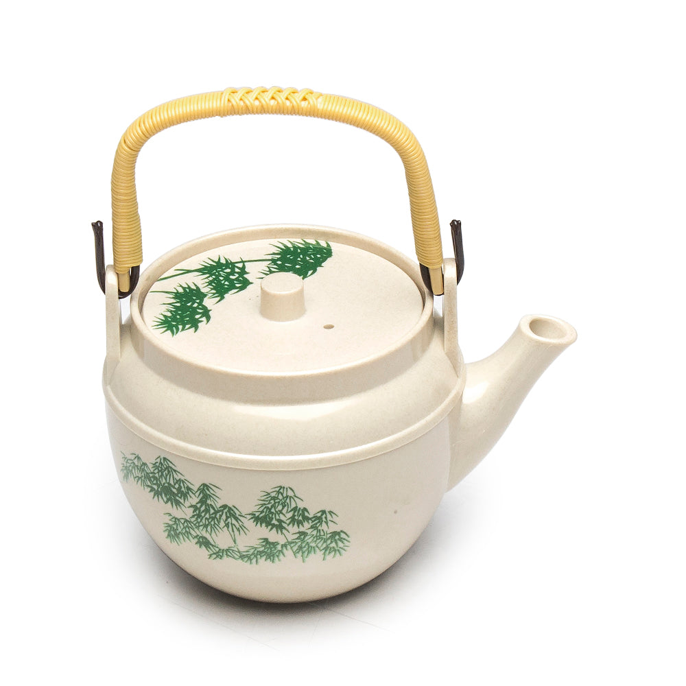 Melamine Teapot 38 Fl Oz, Beige/Green