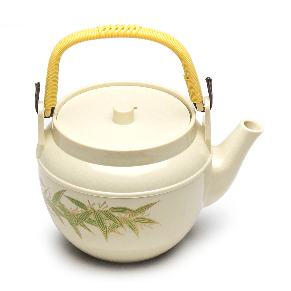 Melamine Teapot 54 Fl Oz, Beige/Green